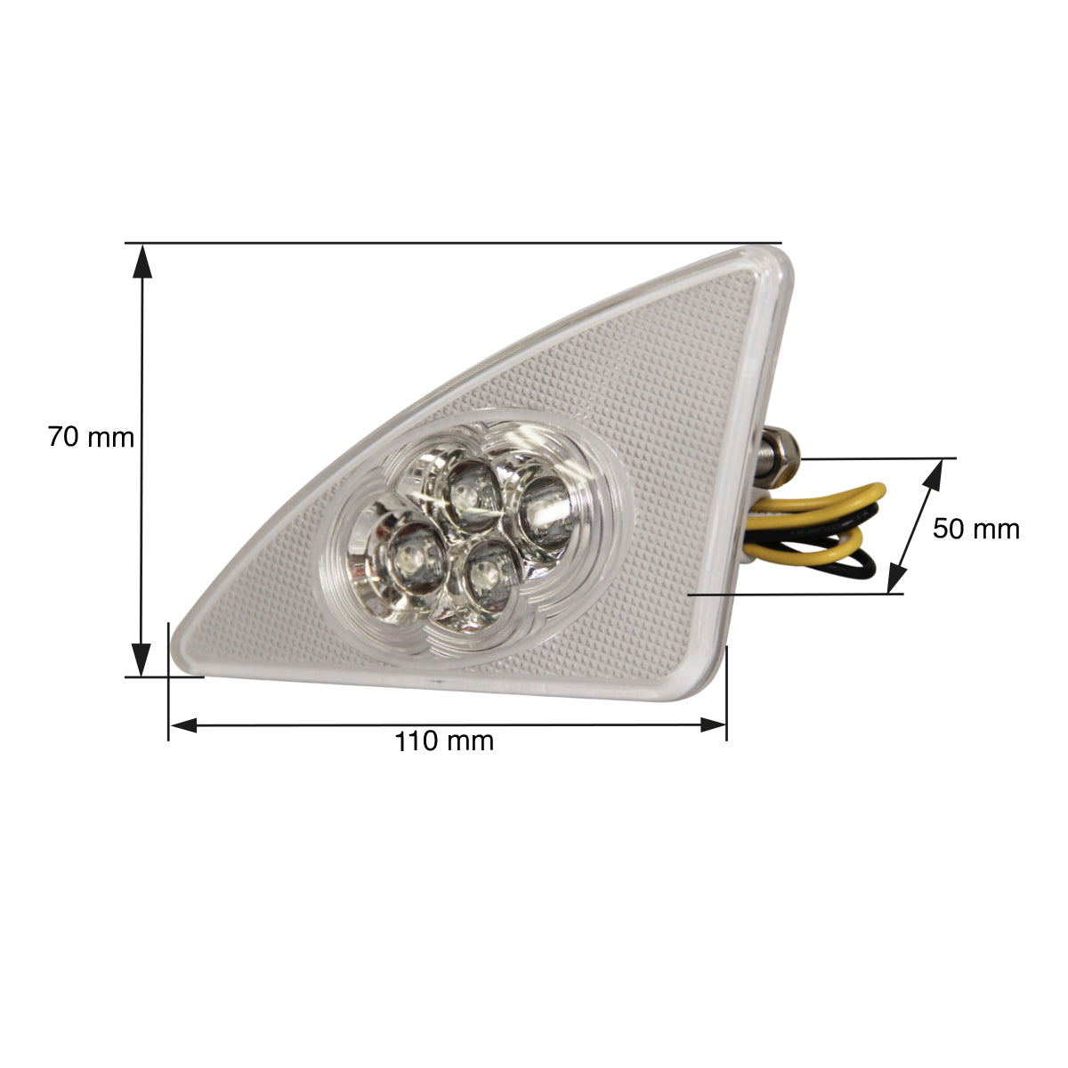PLAFON DIRECCIONAL DERECHO PARA KENWORTH T-660 4 LEDS AMBAR MICA TRANSPARENTE