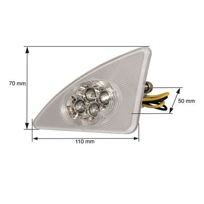 PLAFON DIRECCIONAL DERECHO PARA KENWORTH T-660 4 LEDS AMBAR MICA TRANSPARENTE