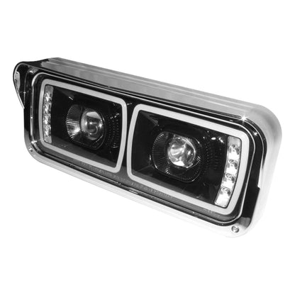 PORTAUNIDAD PARA KENWORTH T-800 LUZ LED OJO DE ANGEL FONDO NEGRO DER