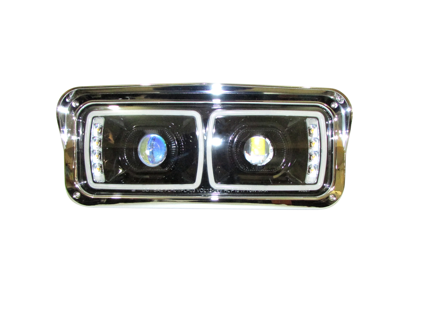 PORTAUNIDAD PARA KENWORTH T-800 LUZ LED OJO DE ANGEL FONDO NEGRO IZQ