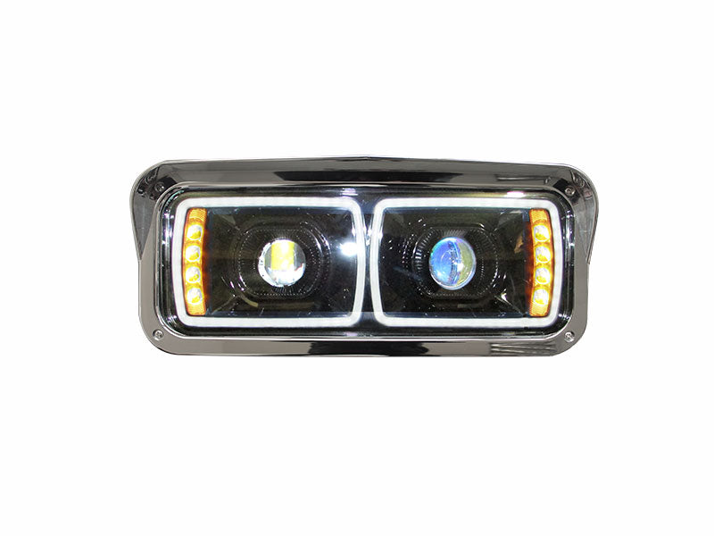 PORTAUNIDAD PARA KENWORTH T-800 LUZ LED OJO DE ANGEL FONDO NEGRO IZQ