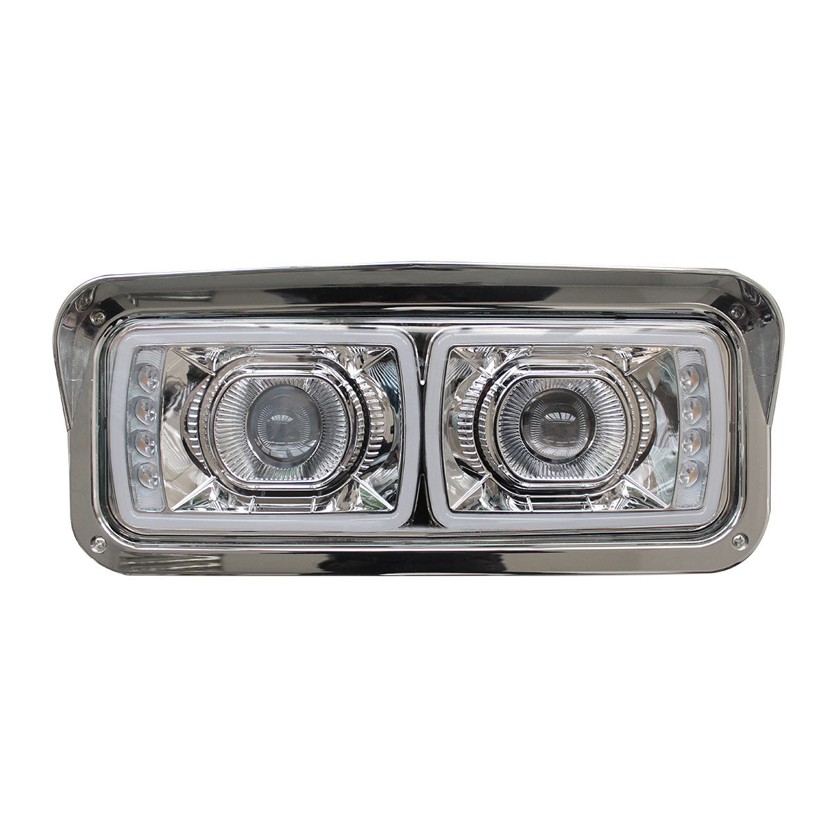 PORTAUNIDAD PARA KENWORTH T-800 LUZ LED OJO DE ANGEL FONDO CROM DER