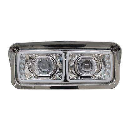 PORTAUNIDAD PARA KENWORTH T-800 LUZ LED OJO DE ANGEL FONDO CROM DER