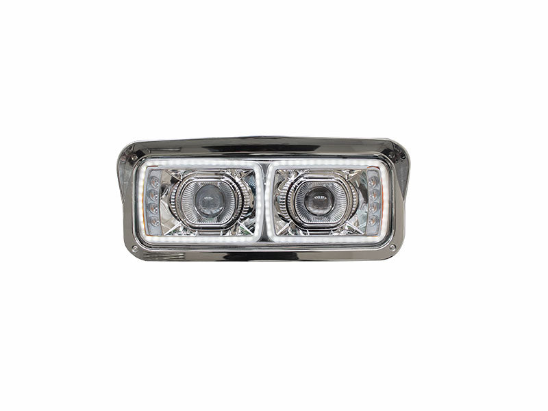 PORTAUNIDAD PARA KENWORTH T-800 LUZ LED OJO DE ANGEL FONDO CROM DER