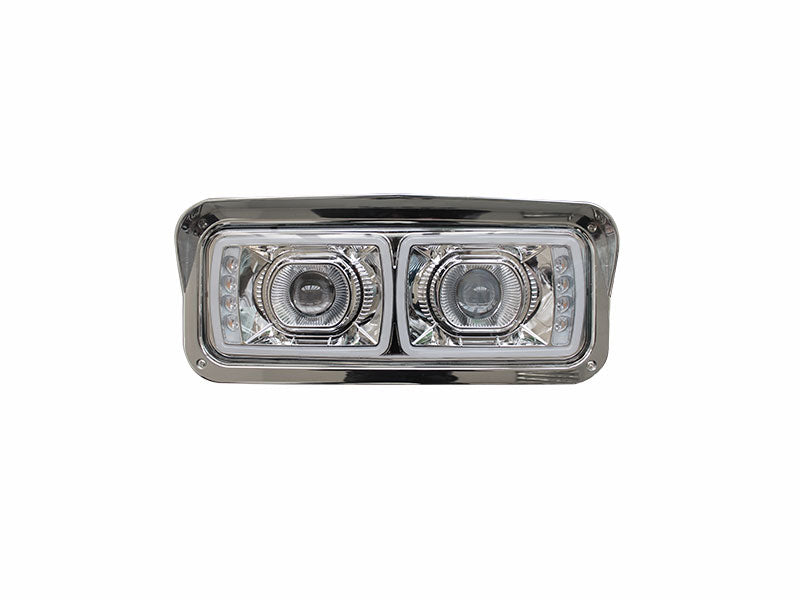 PORTAUNIDAD PARA KENWORTH  T-800  LUZ LED OJO DE ANGEL FONDO CROM IZQ