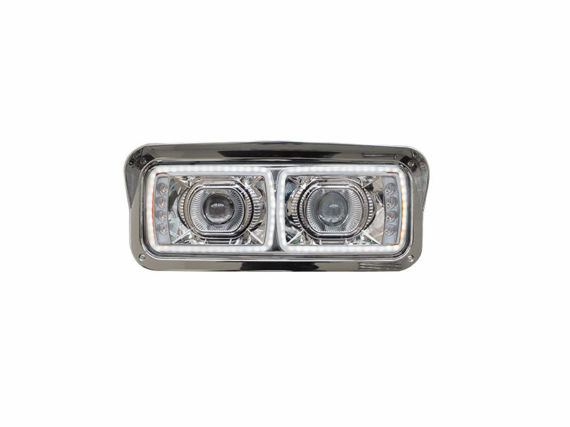 PORTAUNIDAD PARA KENWORTH  T-800  LUZ LED OJO DE ANGEL FONDO CROM IZQ