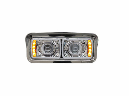 PORTAUNIDAD PARA KENWORTH  T-800  LUZ LED OJO DE ANGEL FONDO CROM IZQ