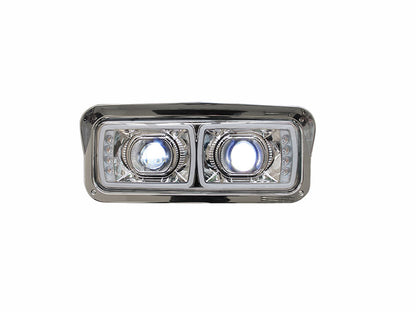 PORTAUNIDAD PARA KENWORTH  T-800  LUZ LED OJO DE ANGEL FONDO CROM IZQ