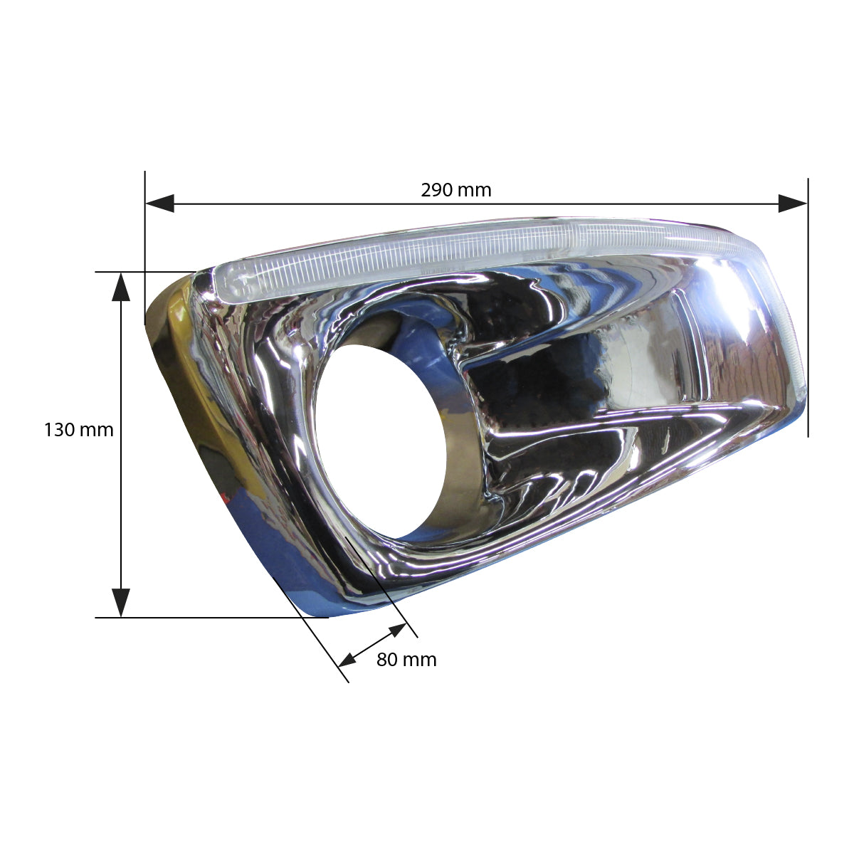 BISEL DERECHO CROMADO C/LED BLANCO P/KENWORTH T-660