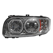FARO LED IZQUIERDO C/OJO DE ANGEL PARA PETERBILT 389 FONDO CROM