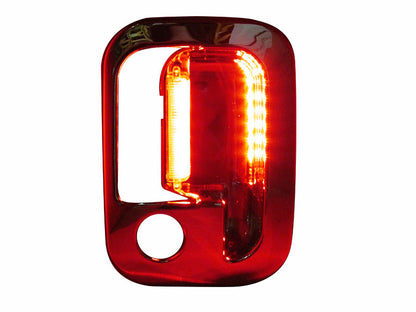 CUBIERTA DE MANIJA PARA PUERTA 6 LEDS ROJO CROM DER