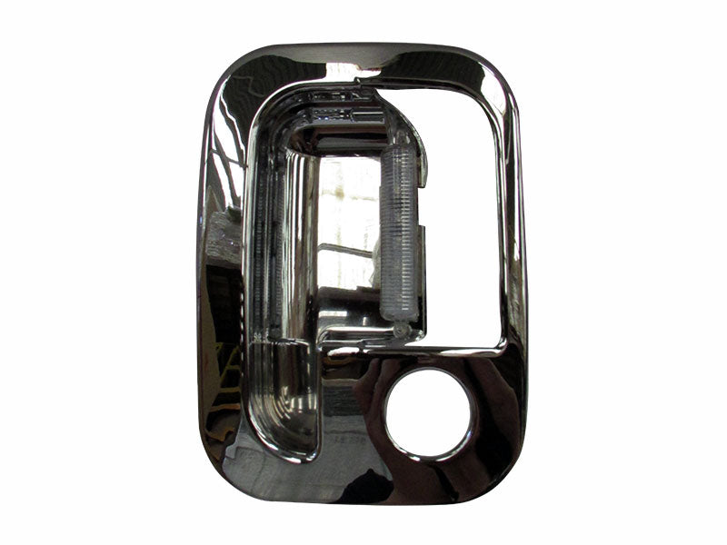 CUBIERTA DE MANIJA PARA PUERTA 6 LEDS ROJO CROM IZQ