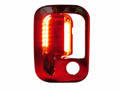 CUBIERTA DE MANIJA PARA PUERTA 6 LEDS ROJO CROM IZQ