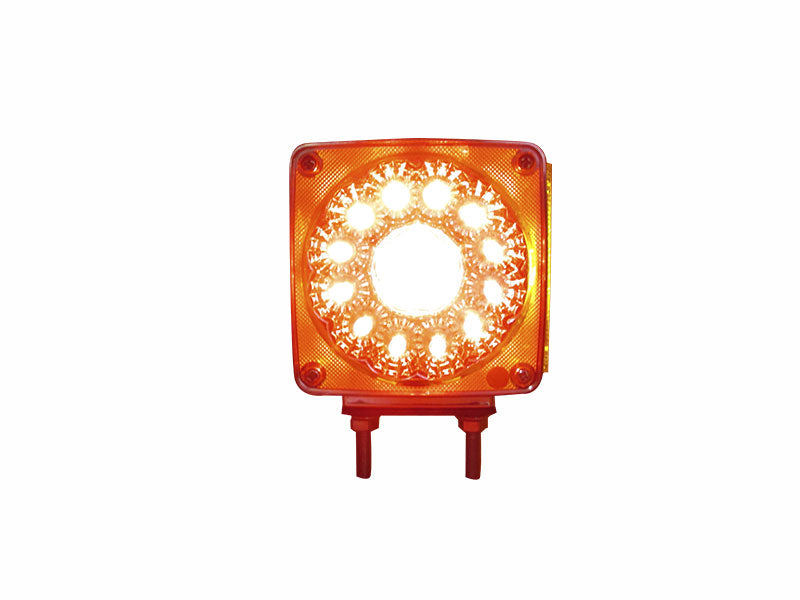 DIRECCIONAL 2 TORNILLOS 38 LEDS AMBAR Y ROJO CUADRADO DER