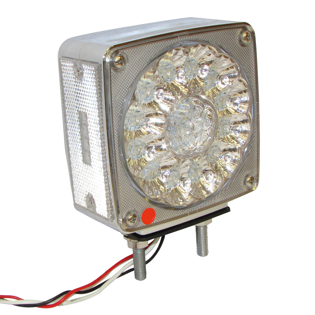 DIRECCIONAL 2 TORNILLOS 38 LEDS AMBAR Y ROJO CUADRADO IZQ