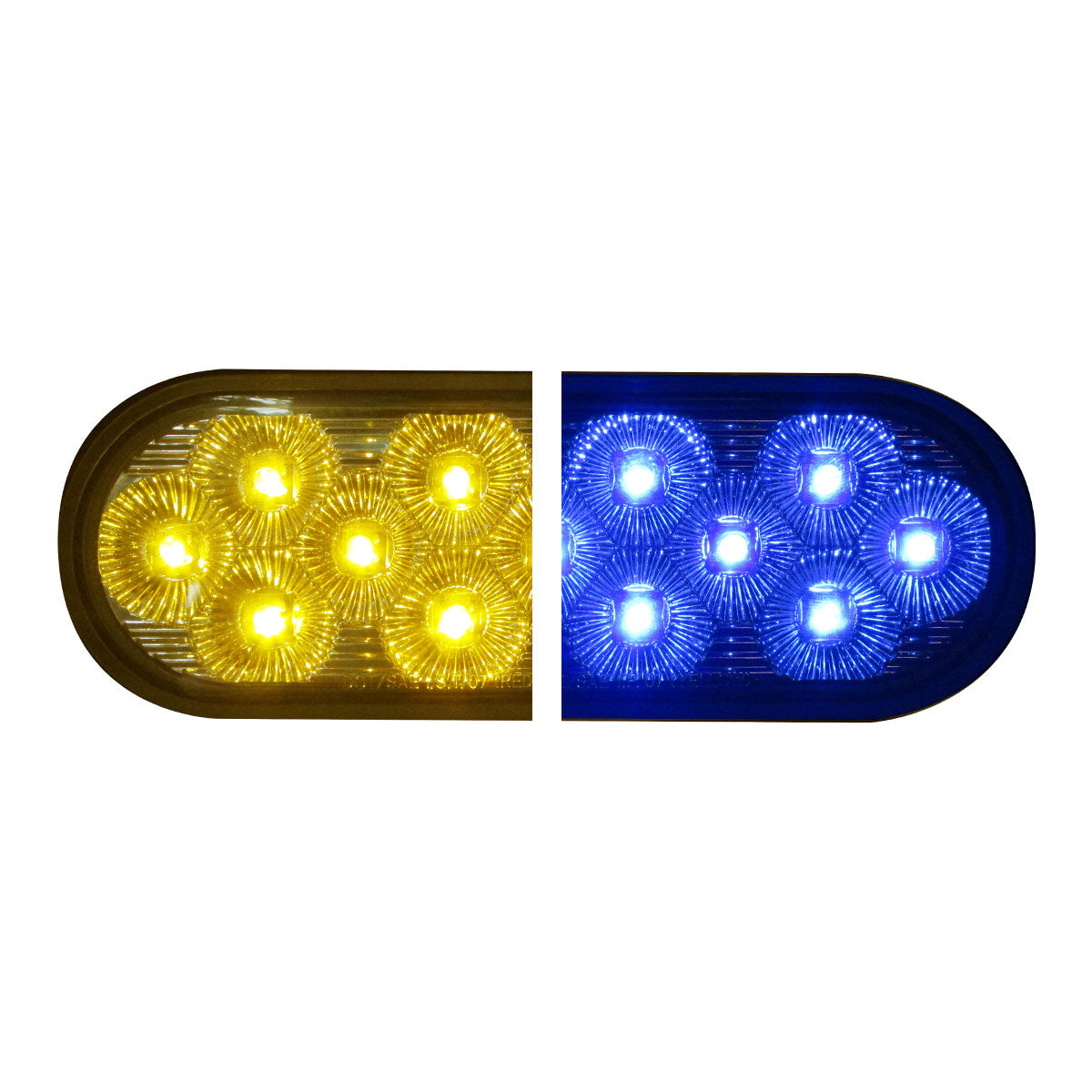 PLAFON 13 LEDS DUAL OVAL AMBAR/AZUL