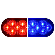 PLAFON 13 LEDS DUAL OVAL ROJO/AZUL