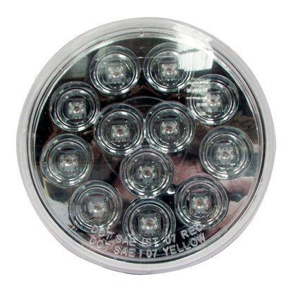 PLAFON 12 LEDS 4" ROJO MICA TRANSPARENTE