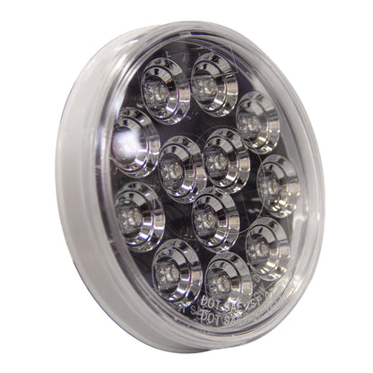 PLAFON 12 LEDS 4" ROJO MICA TRANSPARENTE