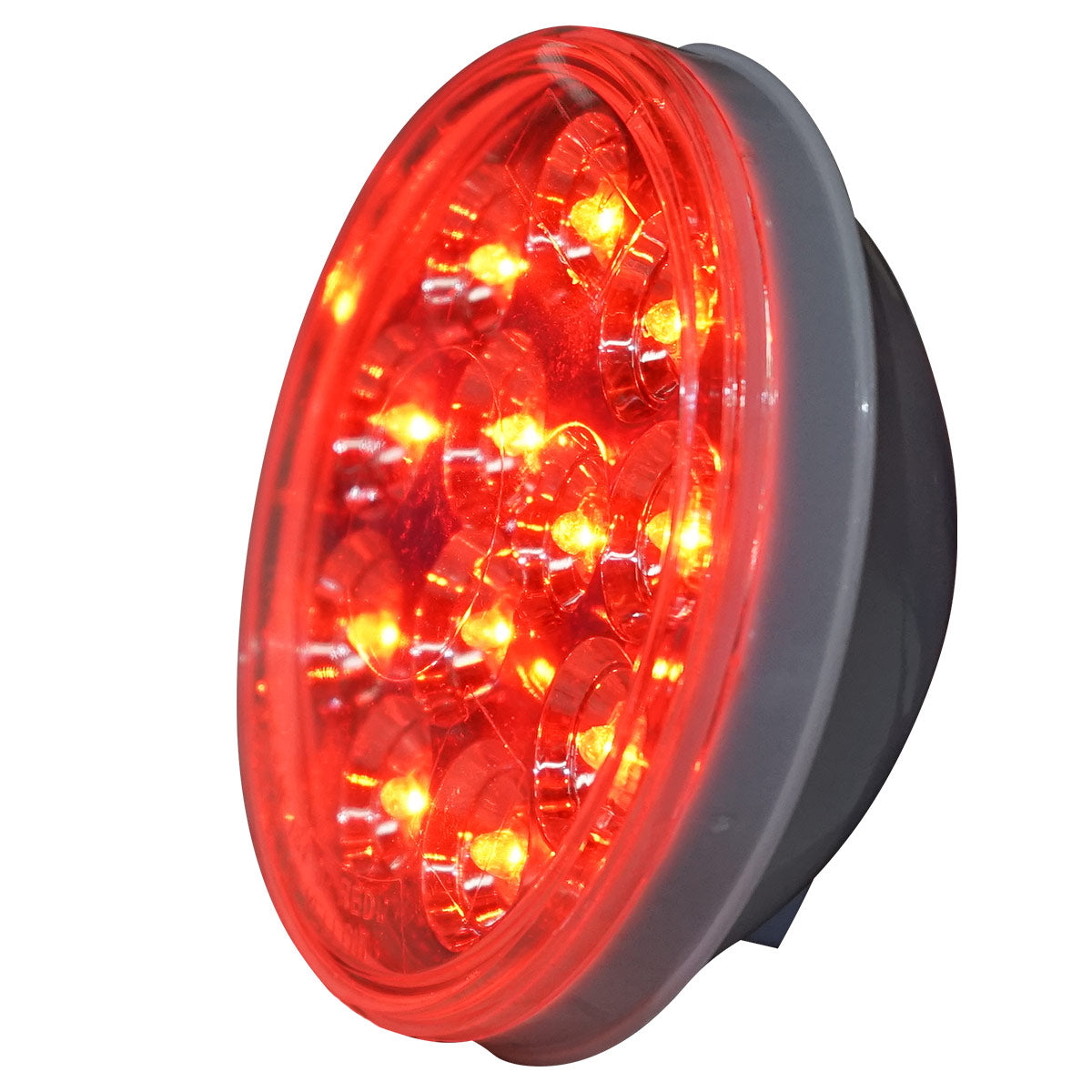 PLAFON 12 LEDS 4" ROJO MICA TRANSPARENTE
