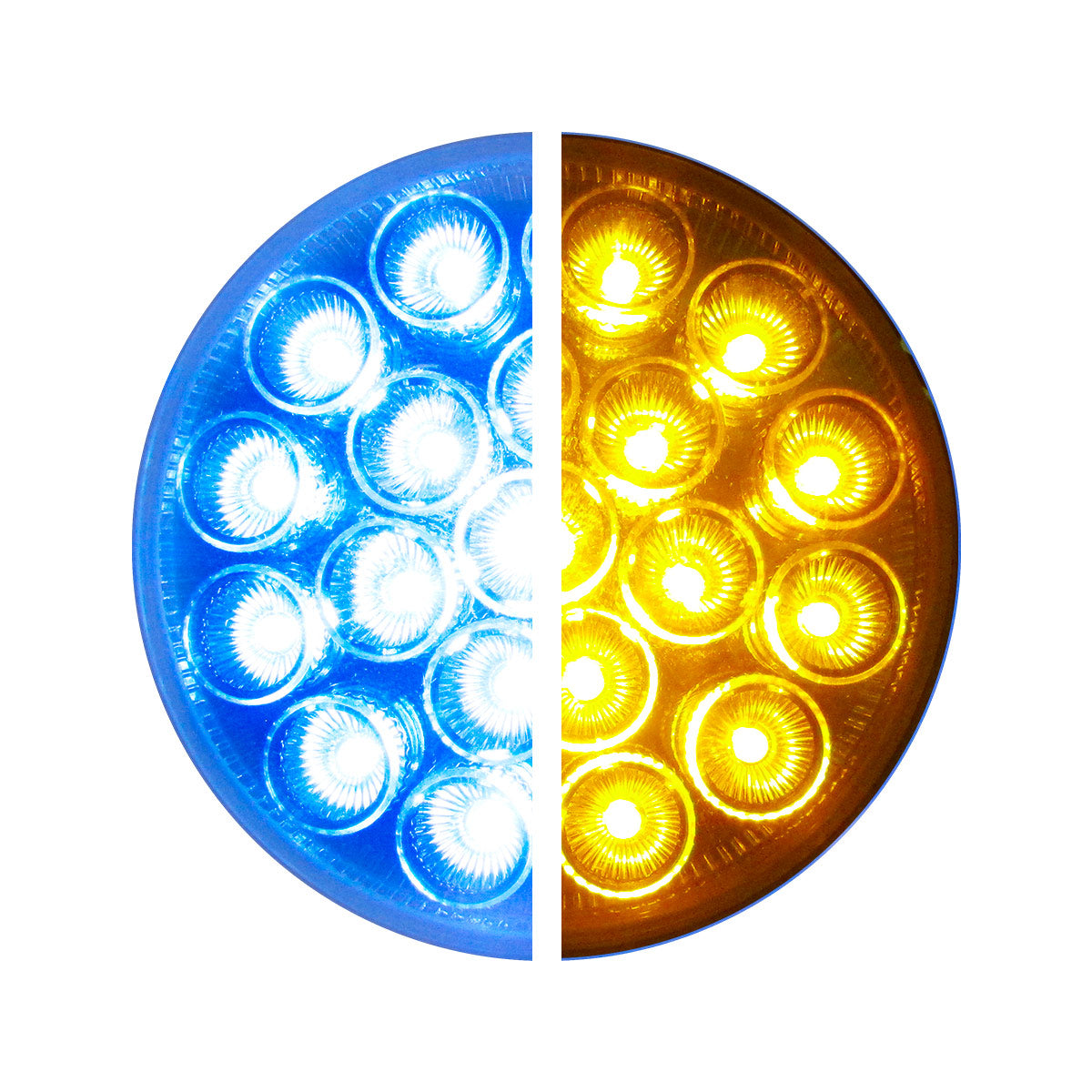 PLAFON 19 LEDS DUAL 4" AMBAR/BLANCO