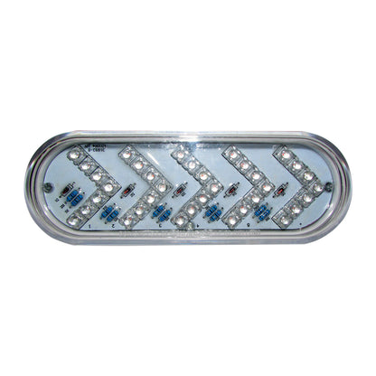 PLAFON OVALADO 35 LEDS AMBAR MICA TRANSPARENTE C/ FLECHA Y MOVIMIENTO