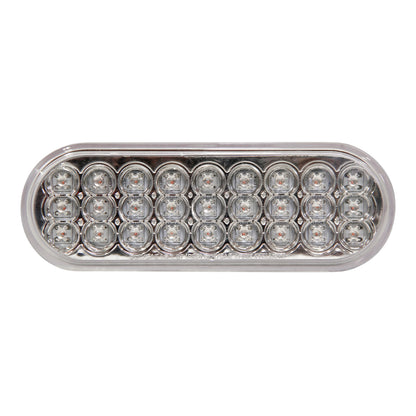 PLAFON OVALADO 27 LEDS AMBAR MICA TRANSPARENTE