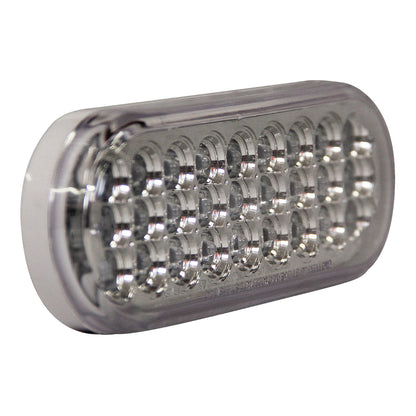 PLAFON OVALADO 27 LEDS AMBAR MICA TRANSPARENTE
