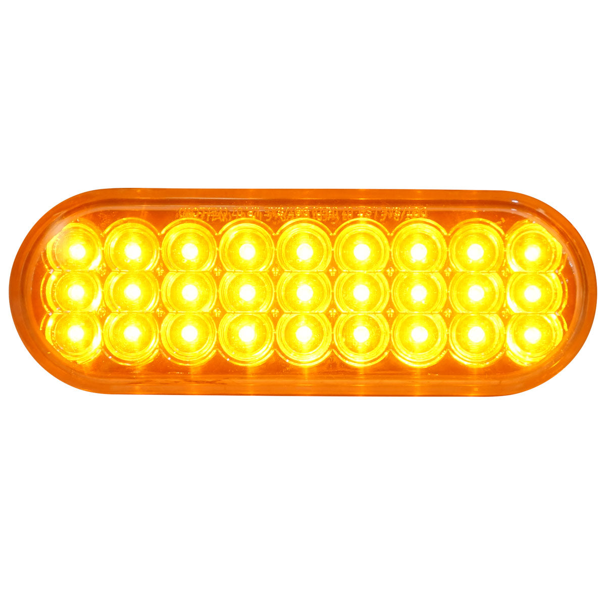 PLAFON OVALADO 27 LEDS AMBAR MICA TRANSPARENTE