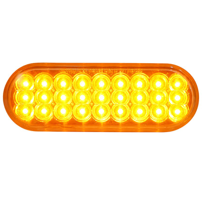 PLAFON OVALADO 27 LEDS AMBAR MICA TRANSPARENTE