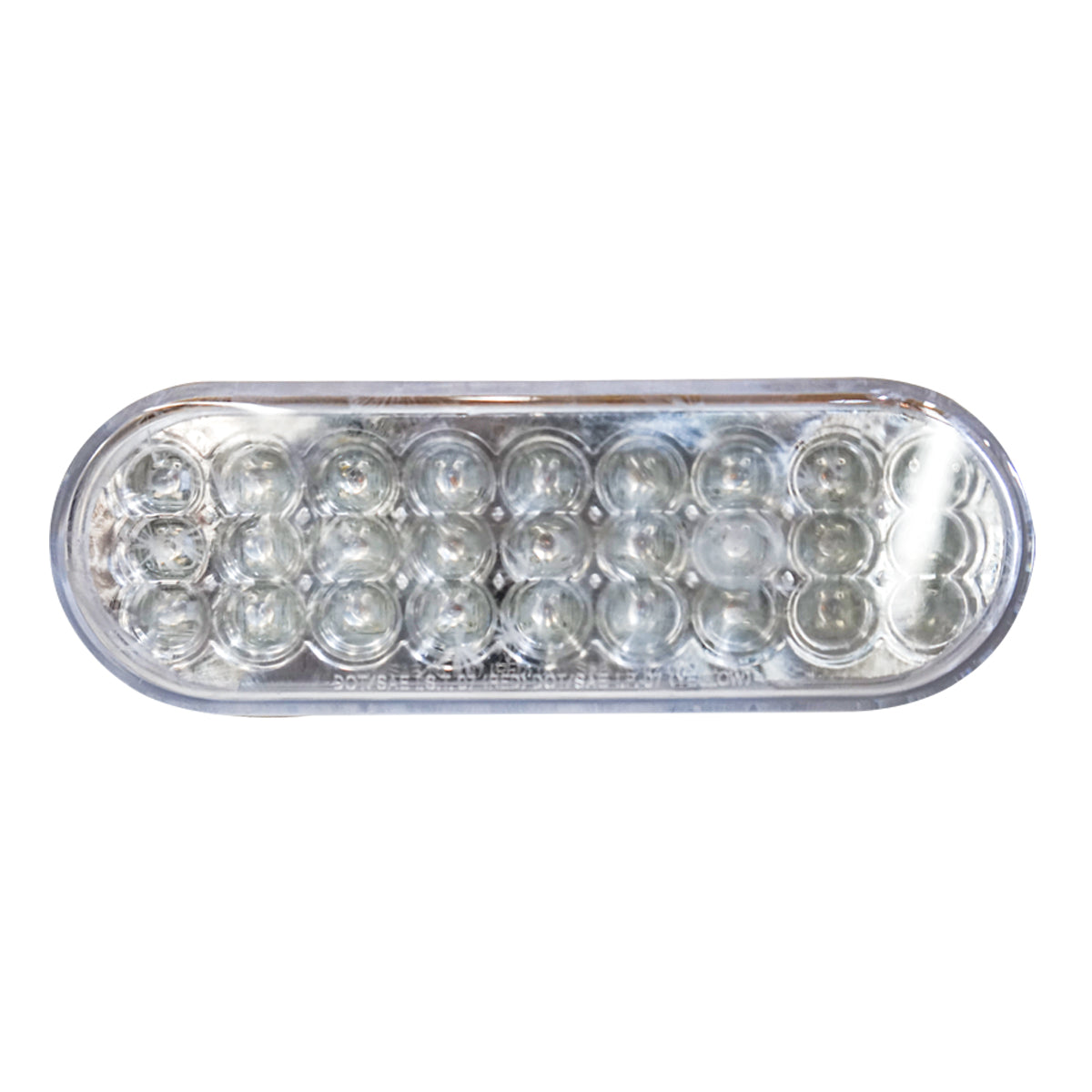PLAFON OVALADO 27 LEDS ROJO MICA TRANSPARENTE
