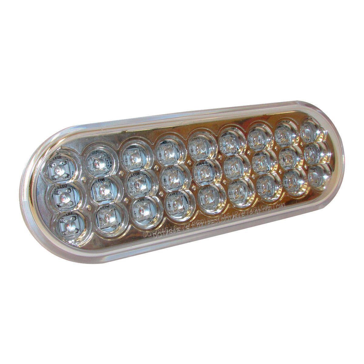 PLAFON OVALADO 27 LEDS ROJO MICA TRANSPARENTE