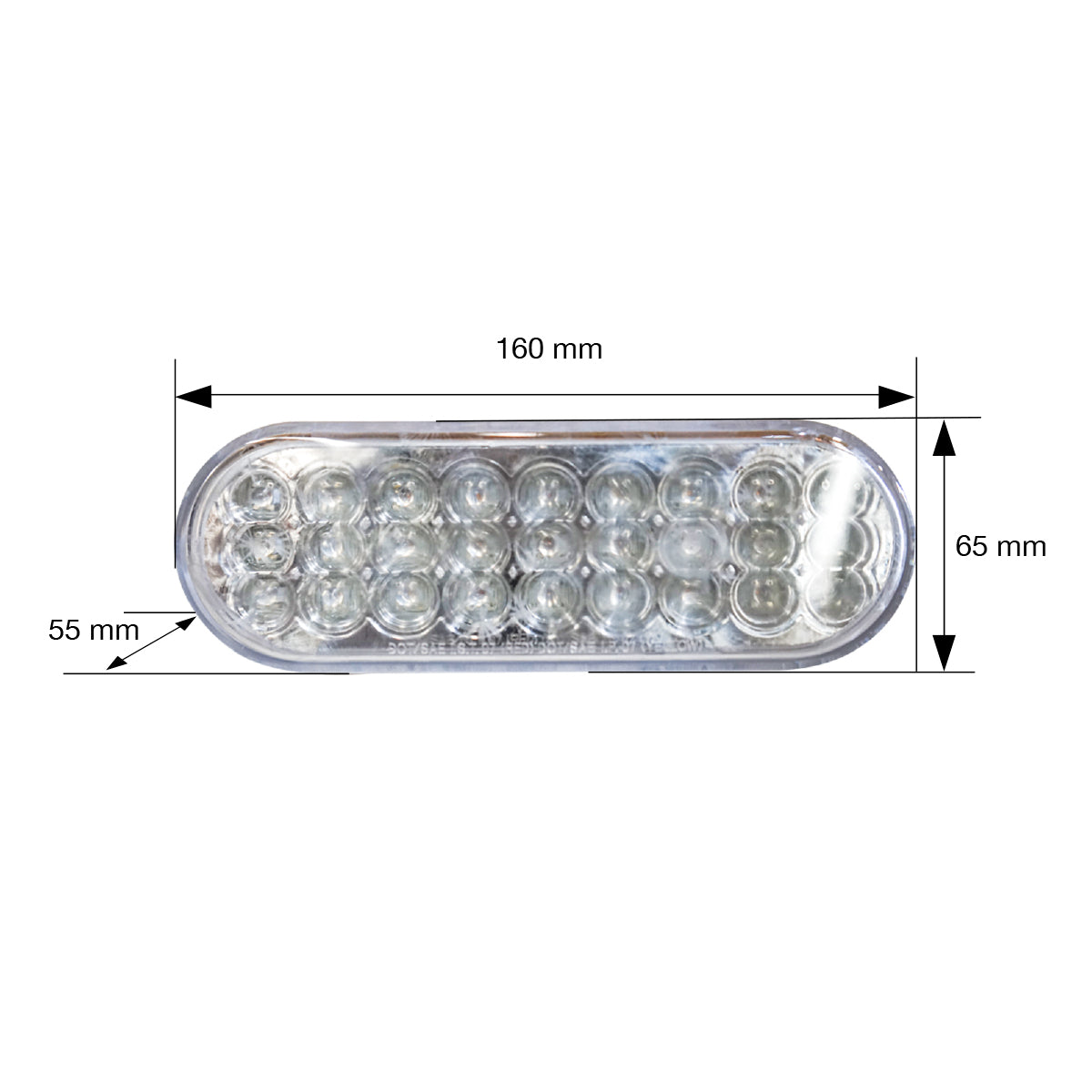 PLAFON OVALADO 27 LEDS ROJO MICA TRANSPARENTE