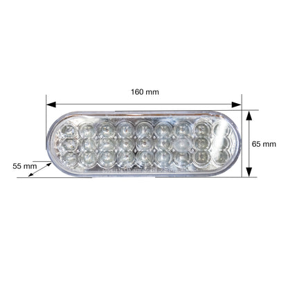 PLAFON OVALADO 27 LEDS ROJO MICA TRANSPARENTE