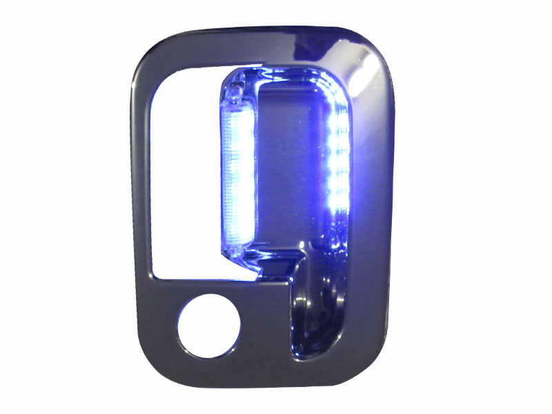 CUBIERTA DE MANIJA PARA PUERTA 6 LEDS AZUL CROM DER