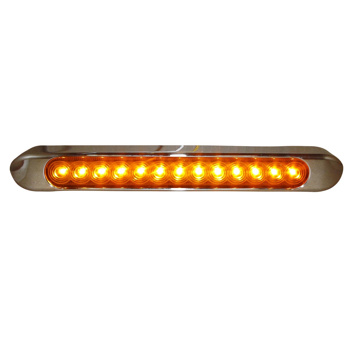 PLAFON 13 LEDS RECTANGULAR AMBAR MICA TRANSPARENTE BASE CROMO