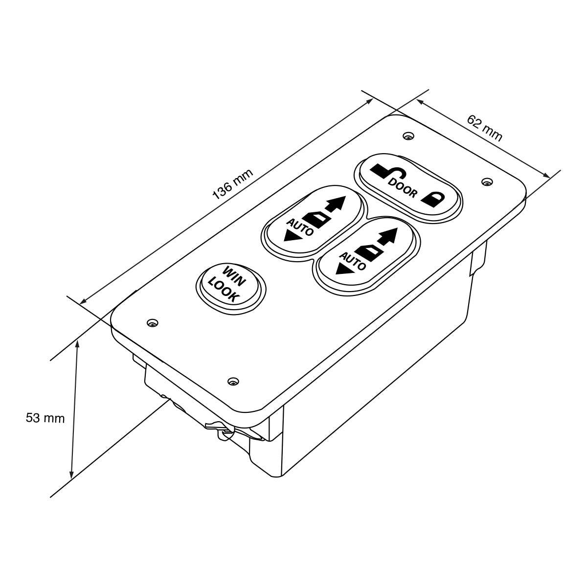 BOTON DE VENTANA PARA INTERNATIONAL 4300/4400 IZQ