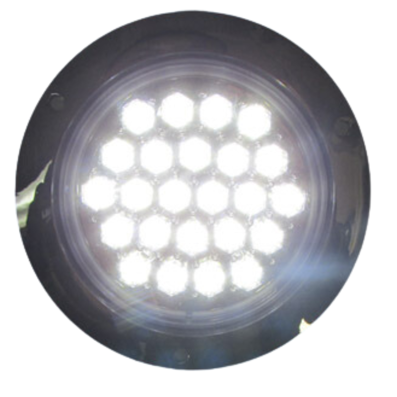 PLAFON 24 LEDS FIJA Y ESTR B/CROM REDONDO 4" TIPO PANAL BCO