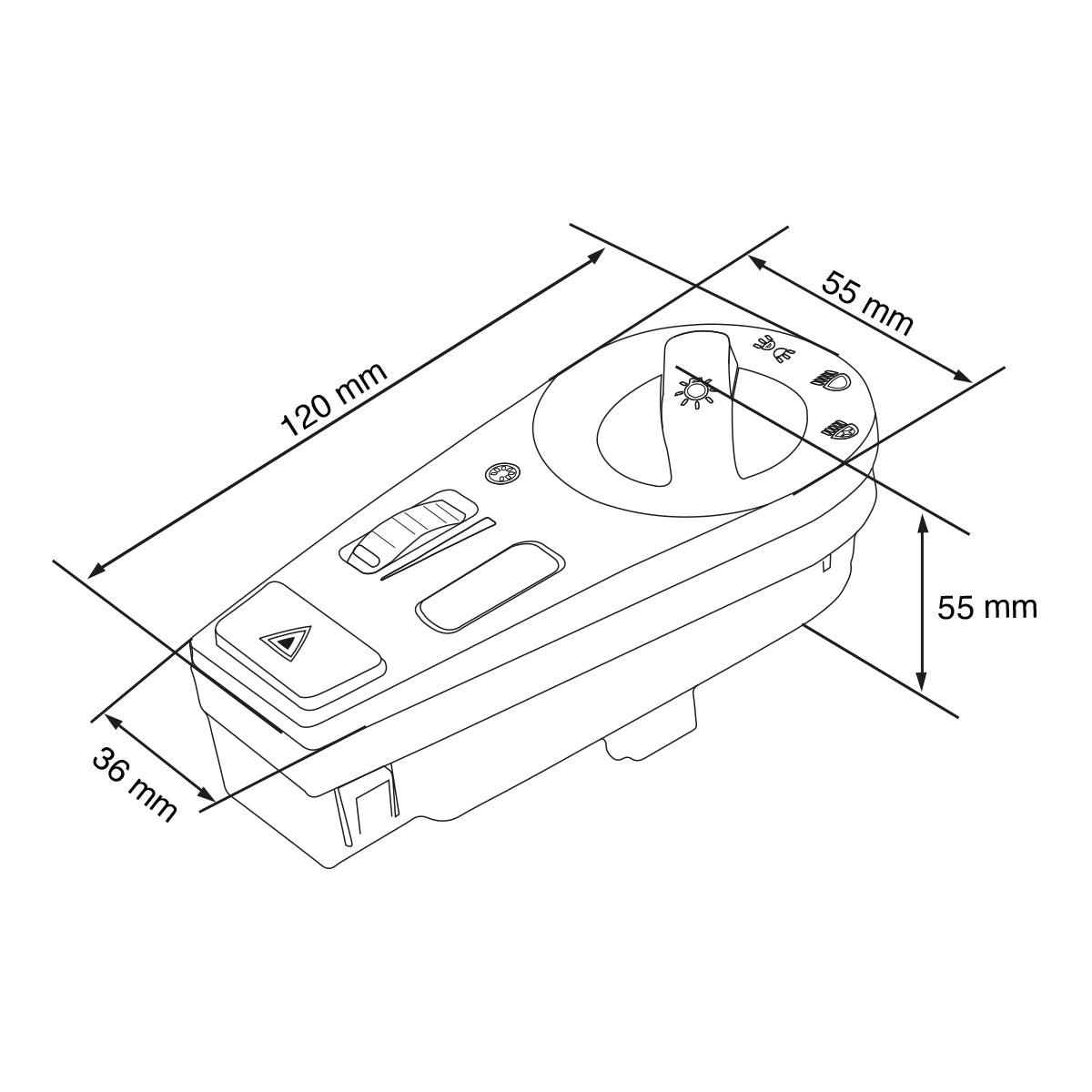 INTERRUPROR DE LUZ DELANTERA PARA VOLVO VNL 3RA GENERACIÓN