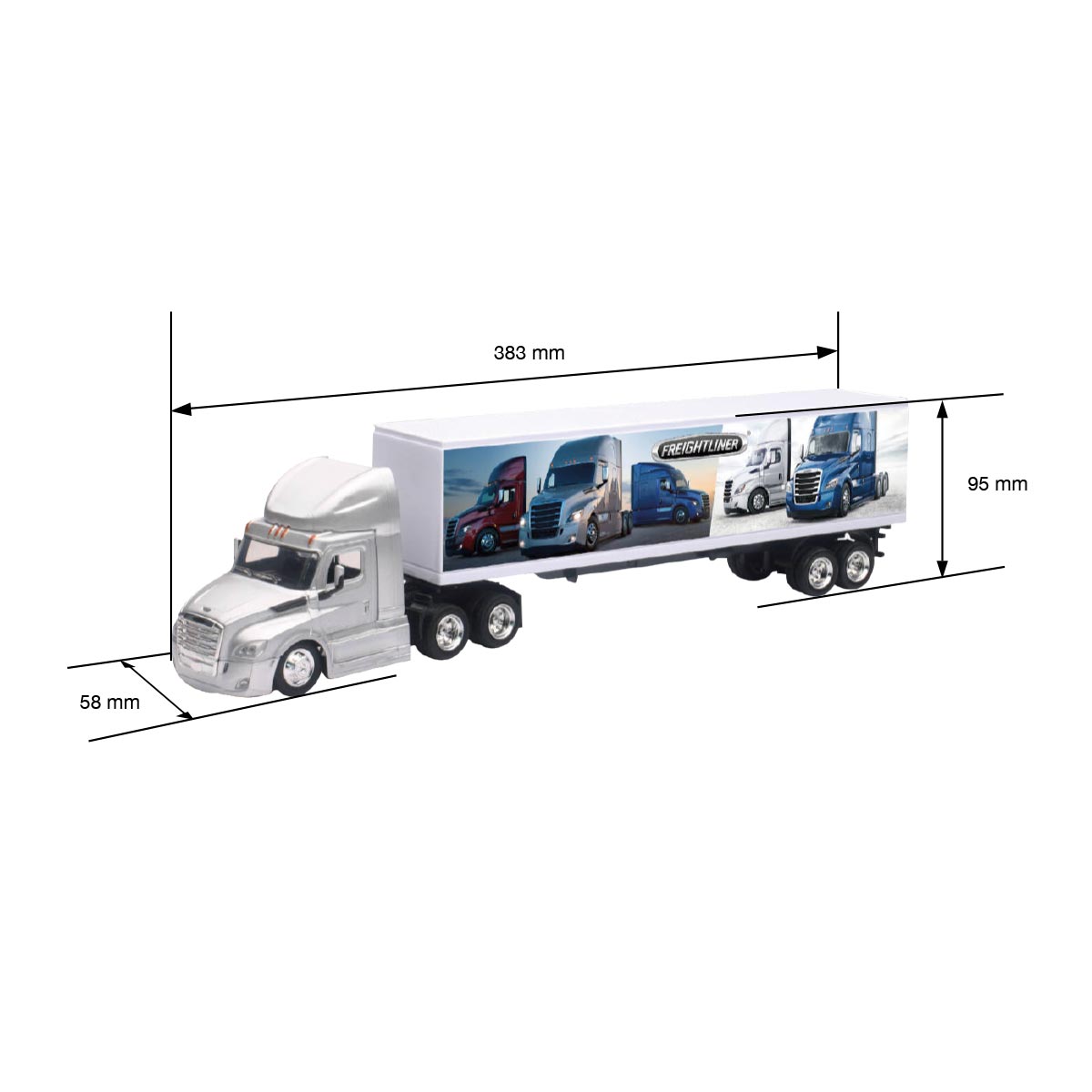 TRACTOCAMION FREIGHTLINER CASCADIA EVOLUTION 126 C/CONTENEDOR ESCALA 1:43