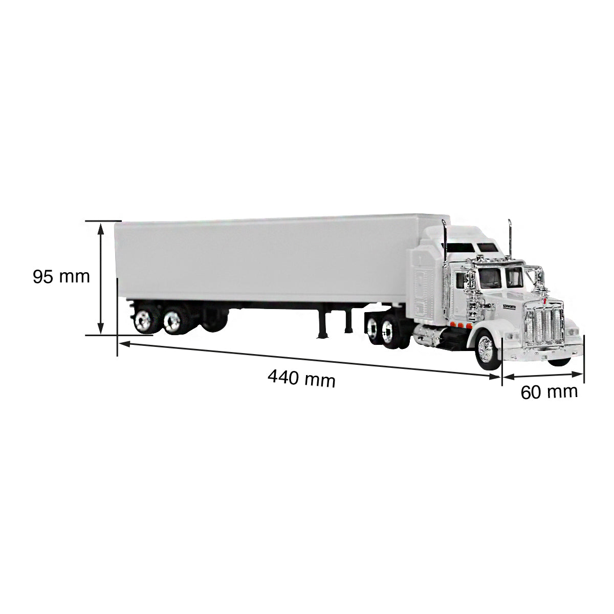 TRACTOCAMION KENWORTH W-900 C/REMOLQUE CAJA SECA ESCALA 1:43