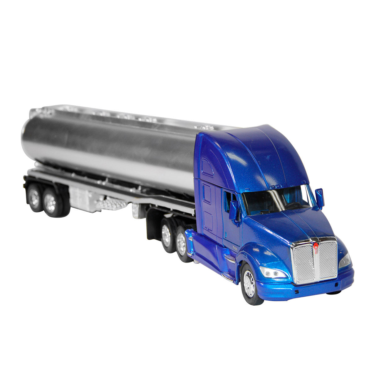 TRACTOCAMION KENWORTH T-700 C/ REMOLQUE PIPA DE COMBUSTIBLE CABINA AZUL ESCALA 1:43