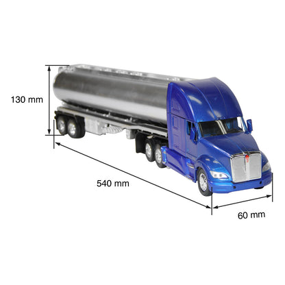 TRACTOCAMION KENWORTH T-700 C/ REMOLQUE PIPA DE COMBUSTIBLE CABINA AZUL ESCALA 1:43