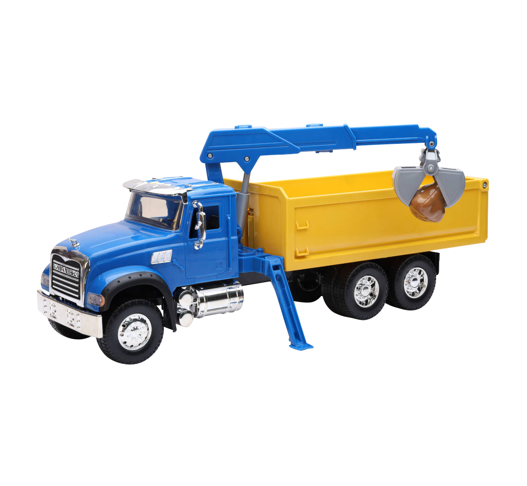 TRACTOCAMION MACK GRANITE VOLTEO C/GRÚA ESCALA 1:18