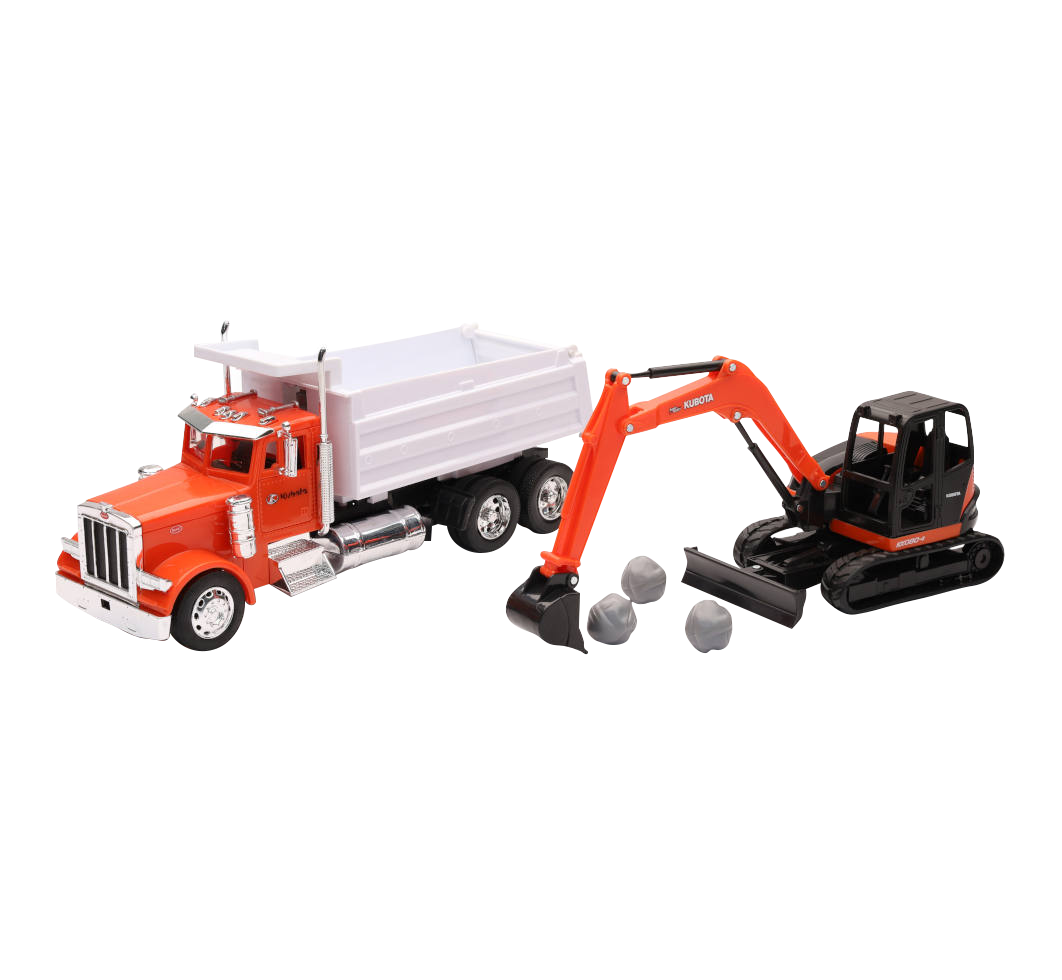 Peterbilt 379 C/EXCAVADORA KUBOTA ESCALA 1:32