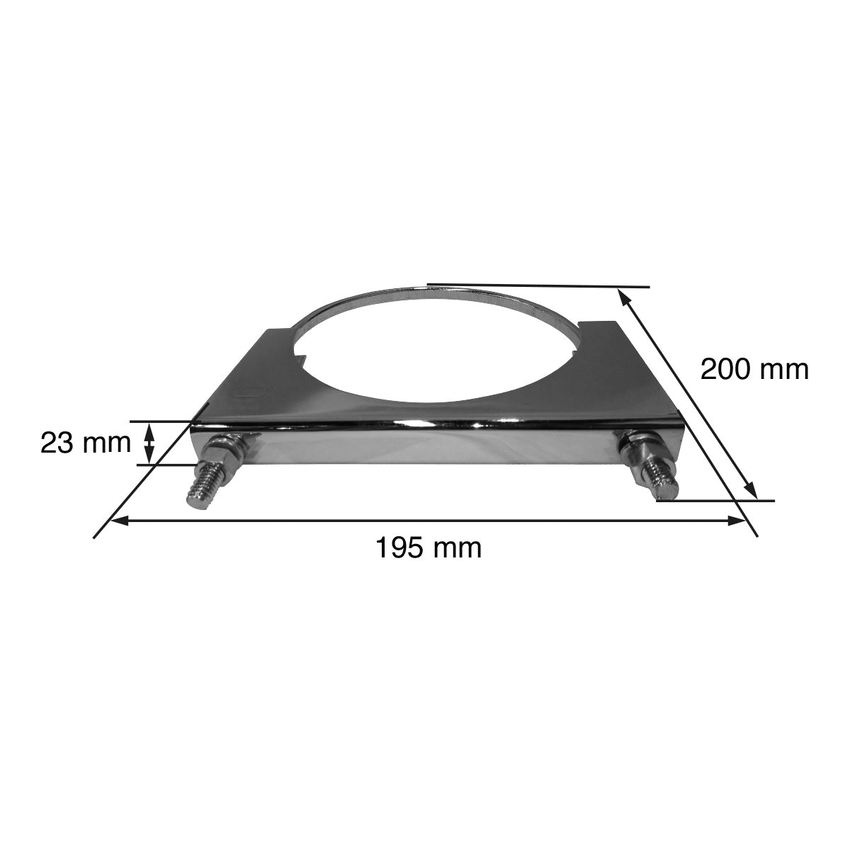 ABRAZADERA DE YUGO P/ESCAPE 6" CROM