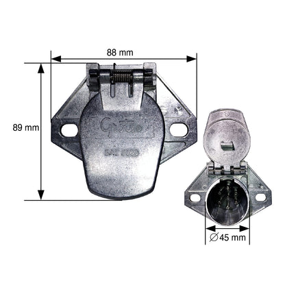 CONECTOR HEMBRA CON TERMINALES CERRADAS 7 VIAS ZINC