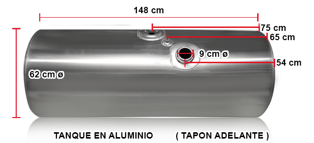 TANQUE DERECHO PARA KENWORTH T-600 TAPON CENTRO  454 LTS