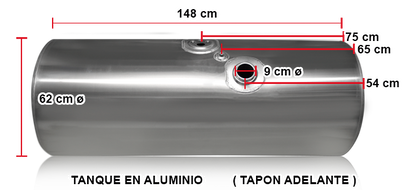 TANQUE DERECHO PARA KENWORTH T-600 TAPON CENTRO  454 LTS