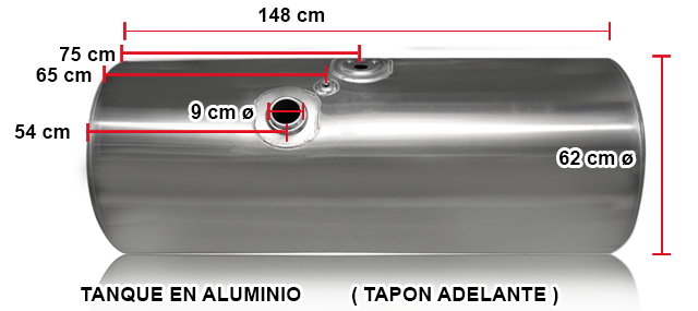 TANQUE IZQUIERDO PARA KENWORTH T-600 TAPON CENTRO 454 LTS
